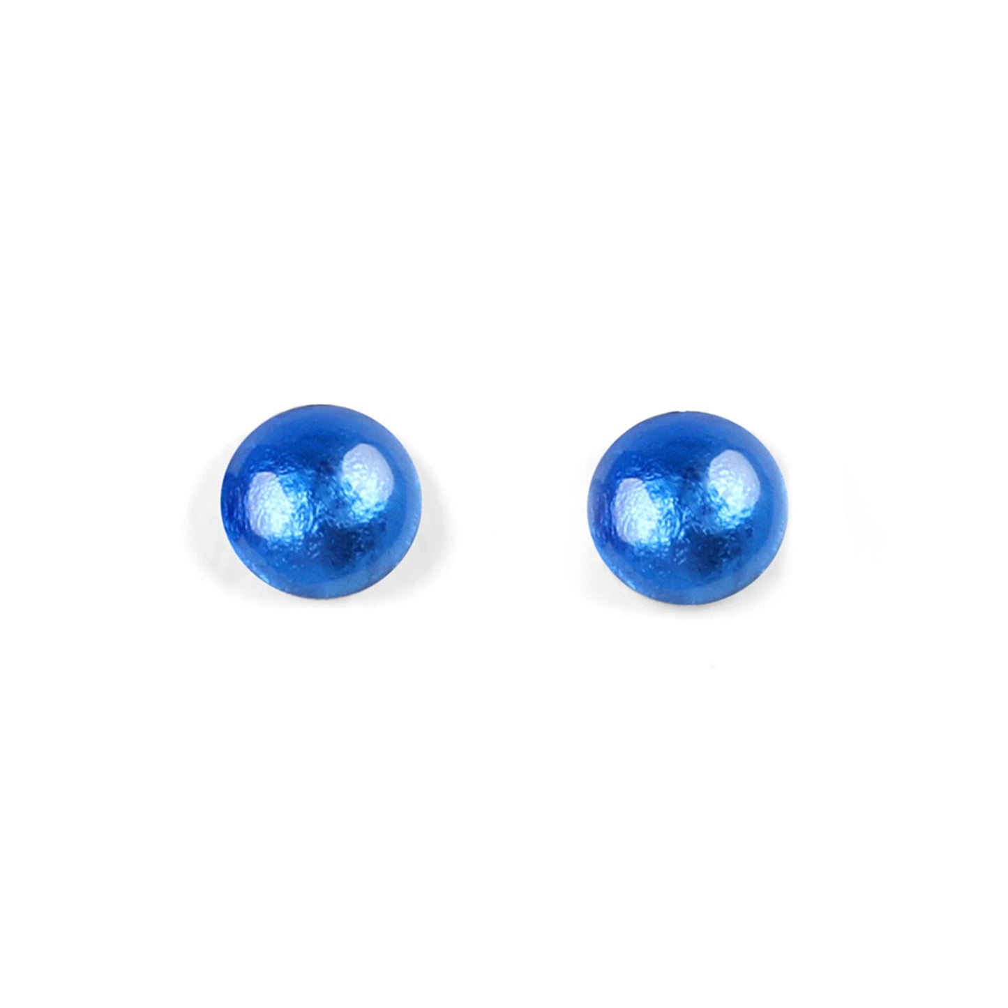 Azure Cabouchon Shiny Small Stud Earrings | The Jewellery Stop