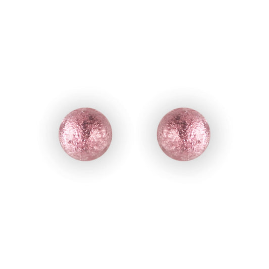 Blush Cabouchon Shiny Small Stud Earrings | The Jewellery Stop