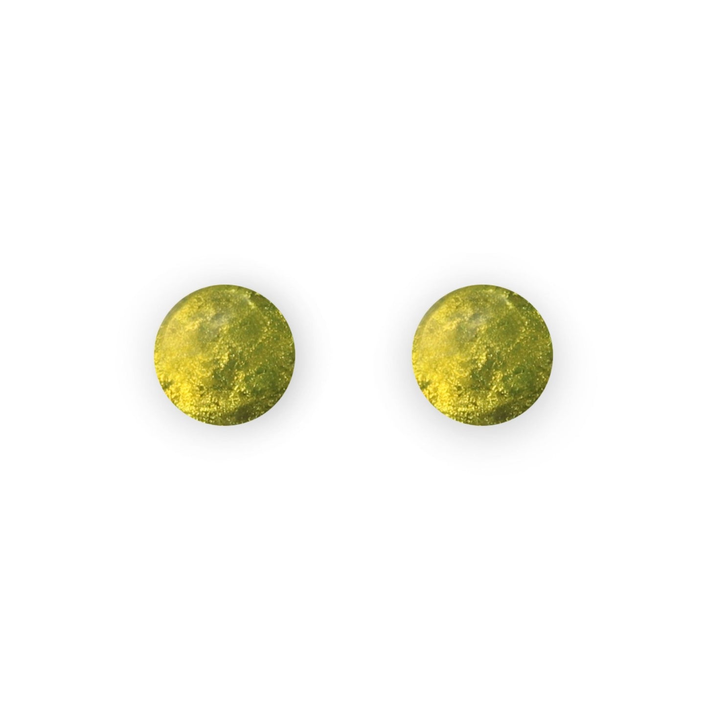 Lime Cabouchon Shiny Small Stud Earrings | The Jewellery Stop