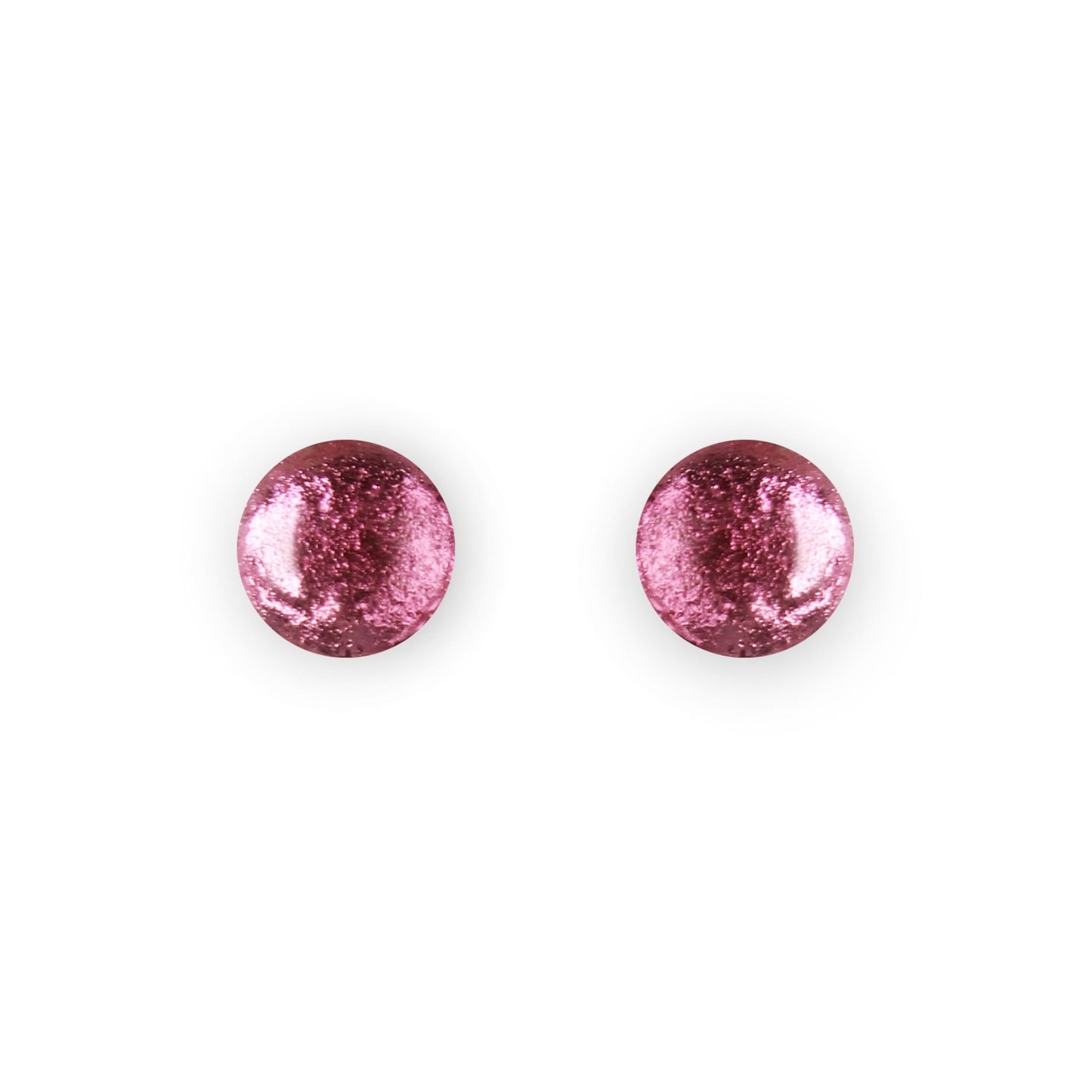 Pink Cabouchon Shiny Small Stud Earrings | The Jewellery Stop