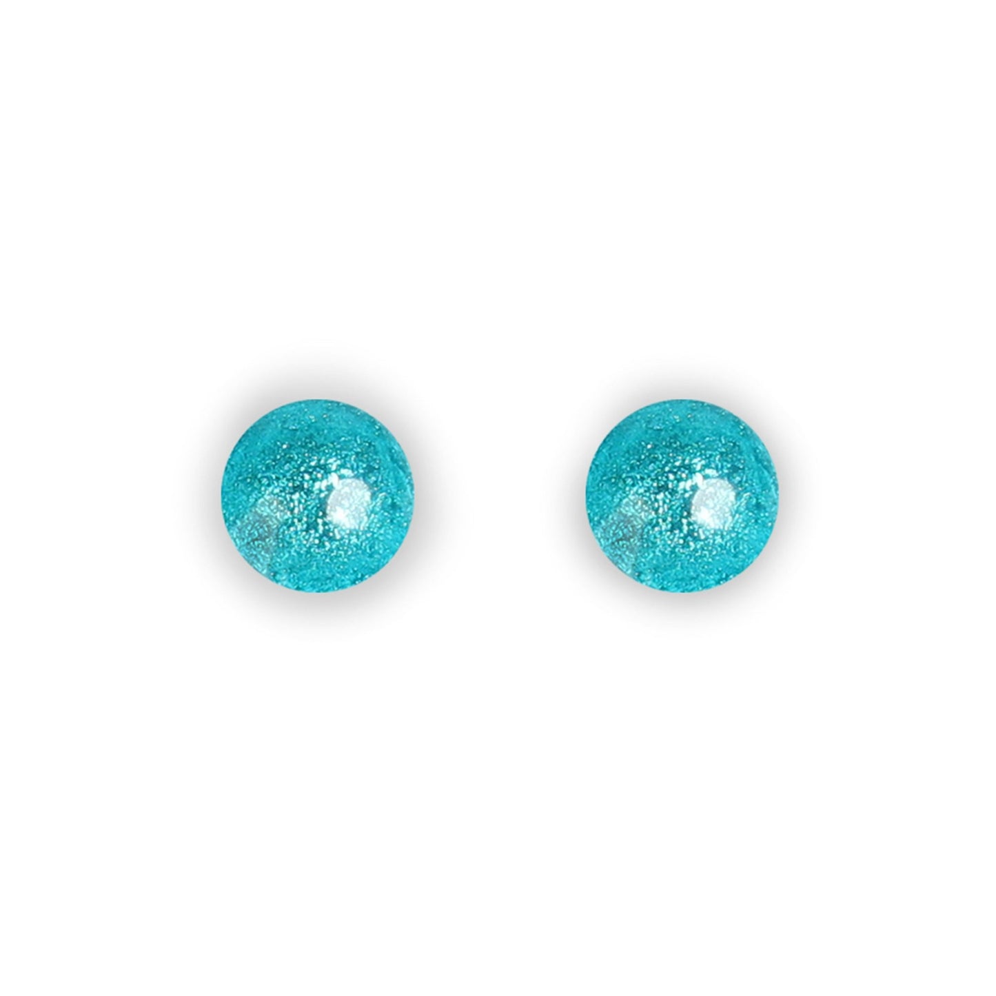 Teal Cabouchon Shiny Small Stud Earrings | The Jewellery Stop