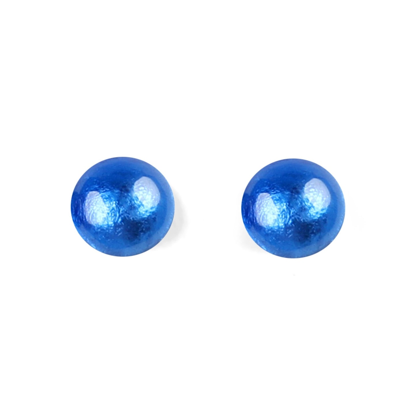 Azure Cabouchon Shiny Medium Stud Earrings | The Jewellery Stop