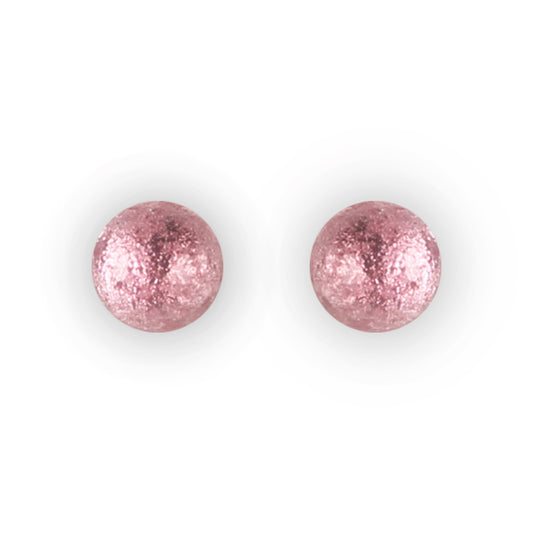 Blush Cabouchon Shiny Medium Stud Earrings