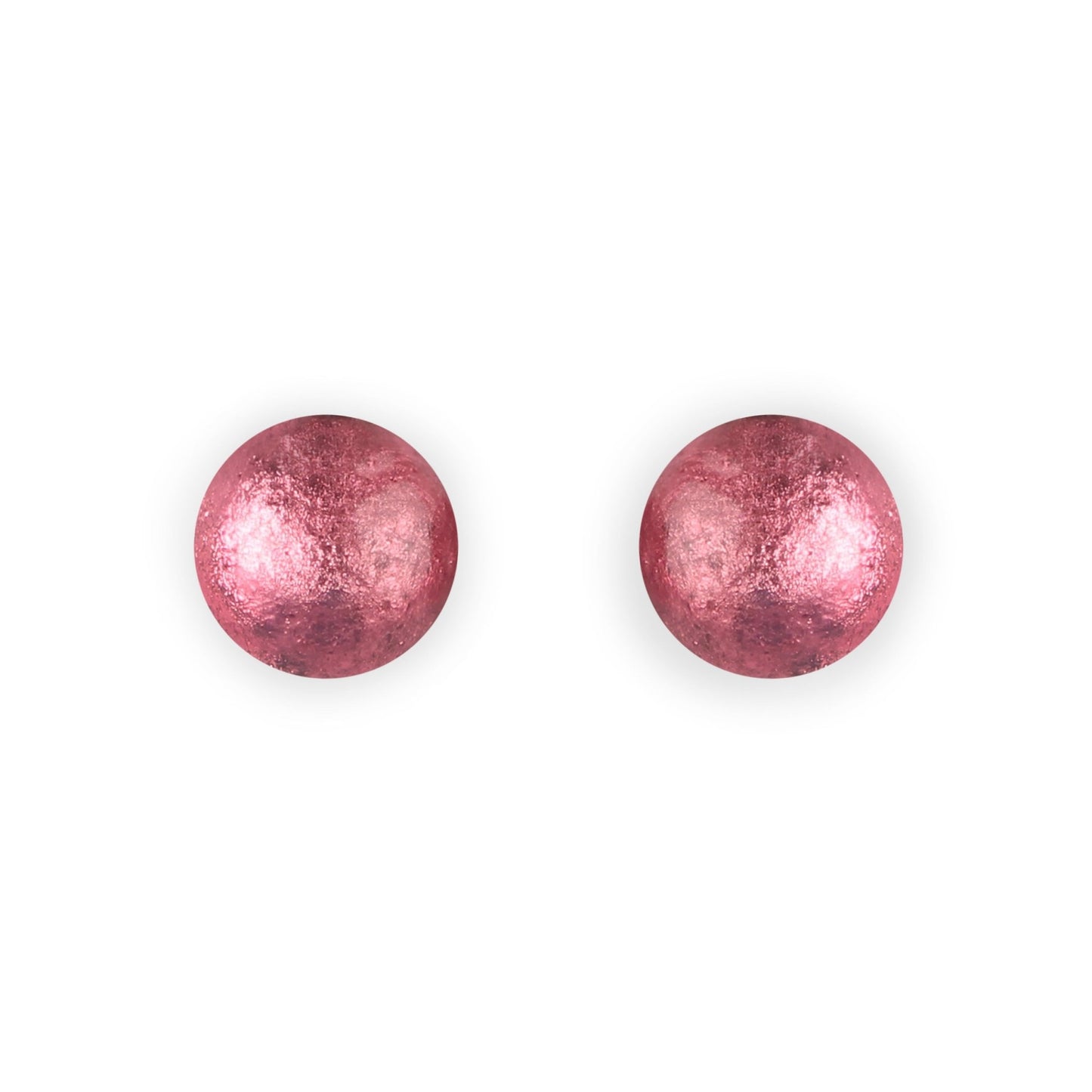 Coral Cabouchon Shiny Medium Stud Earrings | The Jewellery Stop