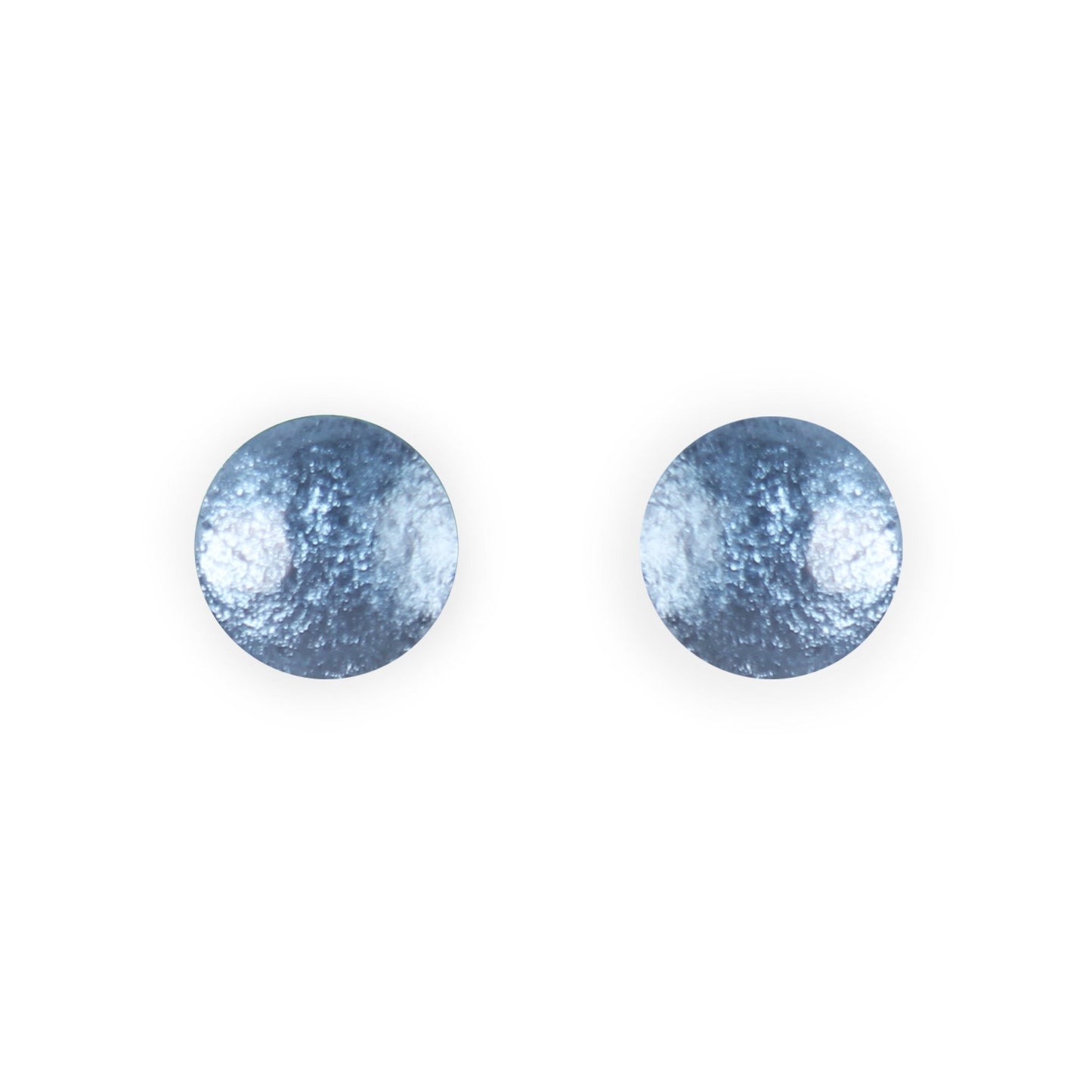 Light Blue Cabouchon Shiny Medium Stud Earrings | The Jewellery Stop