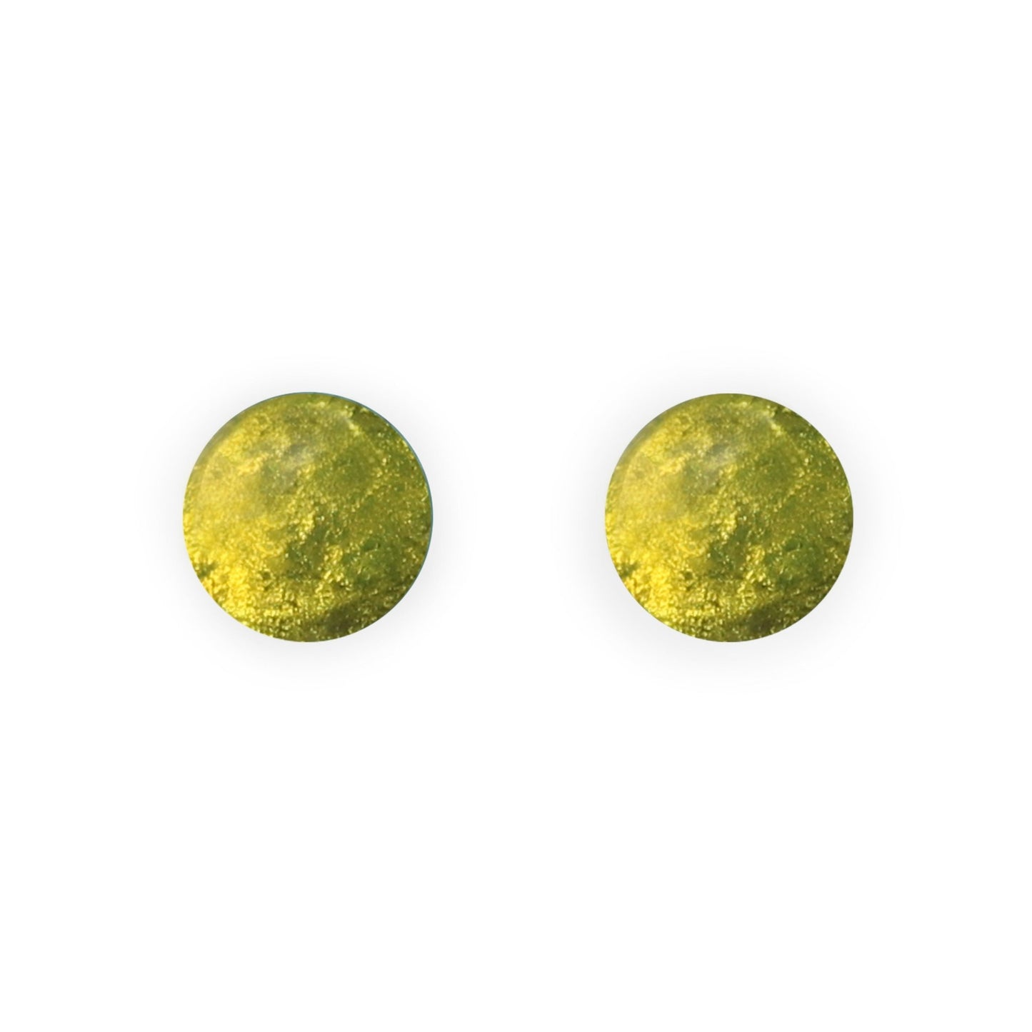 Lime Cabouchon Shiny Medium Stud Earrings | The Jewellery Stop
