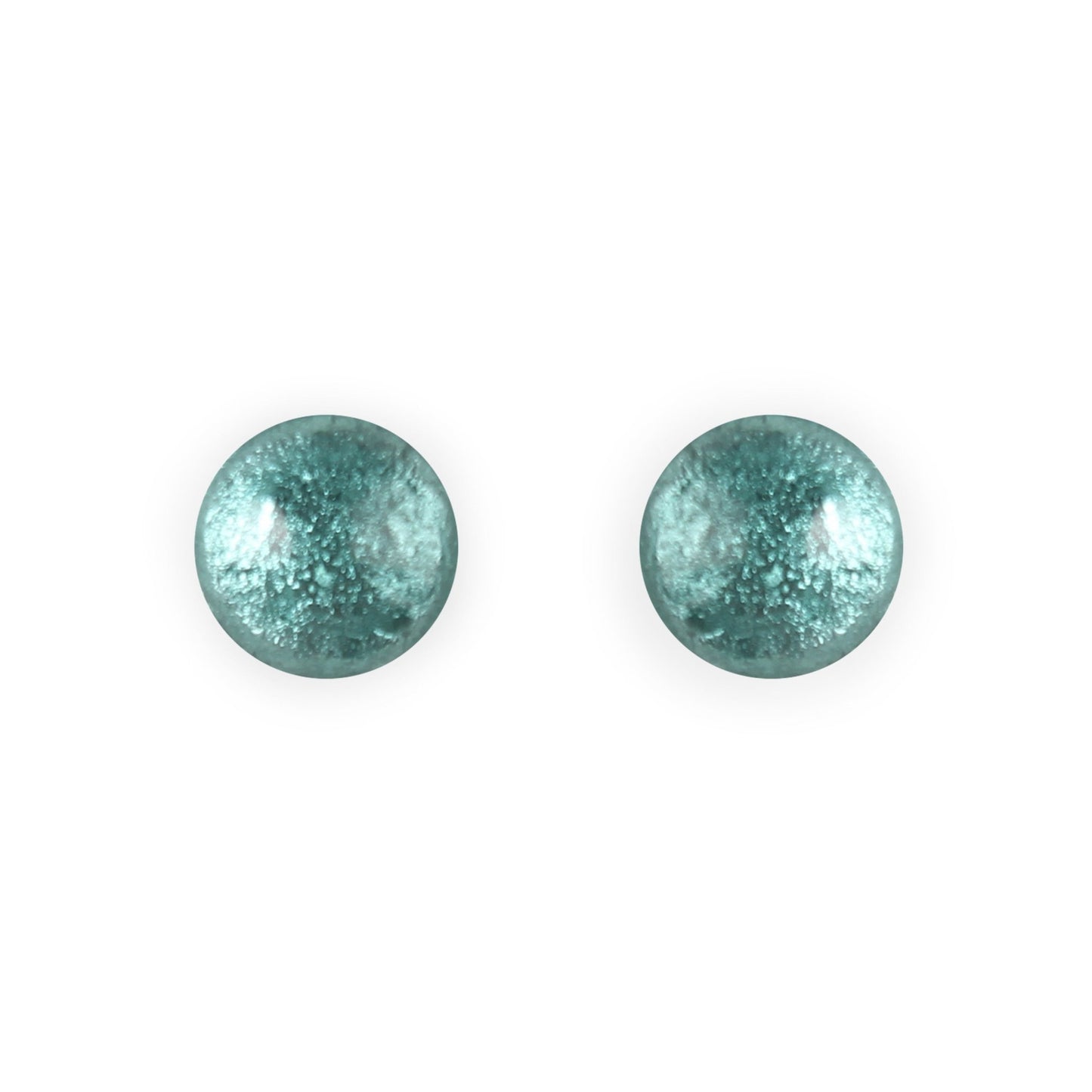 Mint Cabouchon Shiny Medium Stud Earrings | The Jewellery Stop