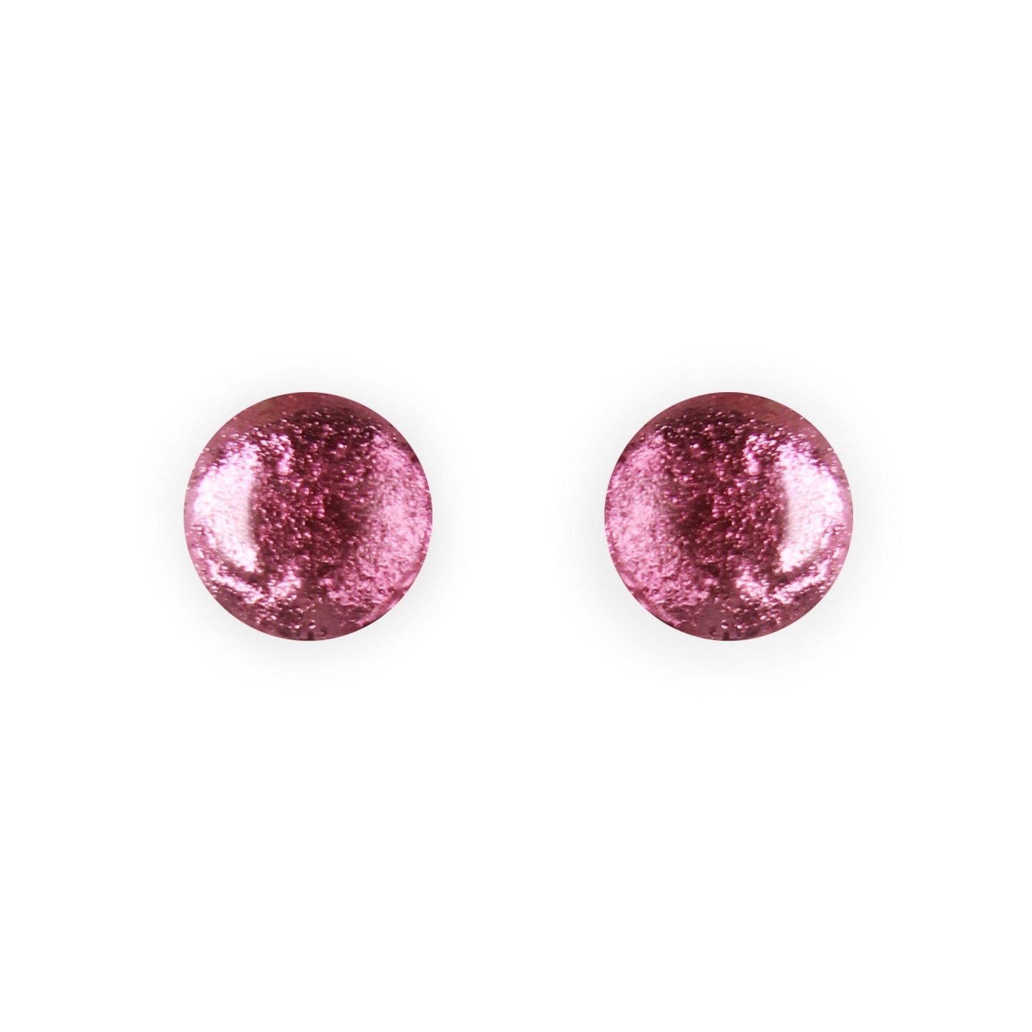 Pink Cabouchon Shiny Medium Stud Earrings | The Jewellery Stop