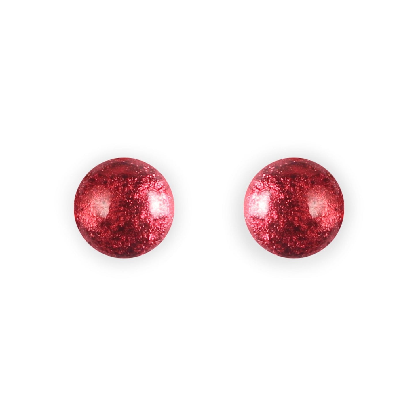 Sangria Cabouchon Shiny Medium Stud Earrings | The Jewellery Stop