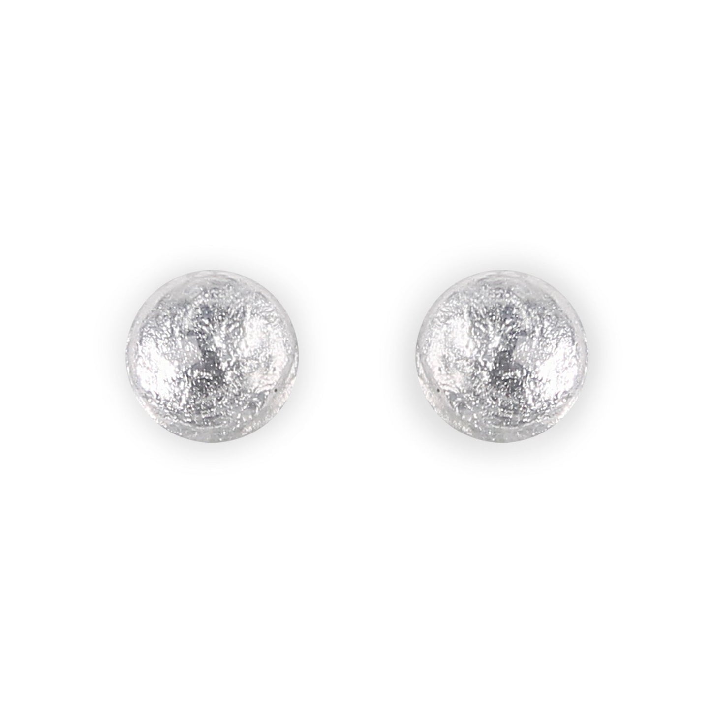 Silver Cabouchon Shiny Medium Stud Earrings | The Jewellery Stop