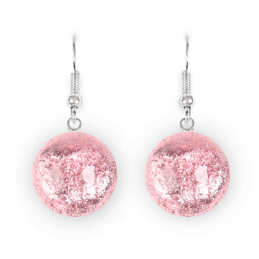 Blush Cabouchon Shiny Fish Hook Earrings