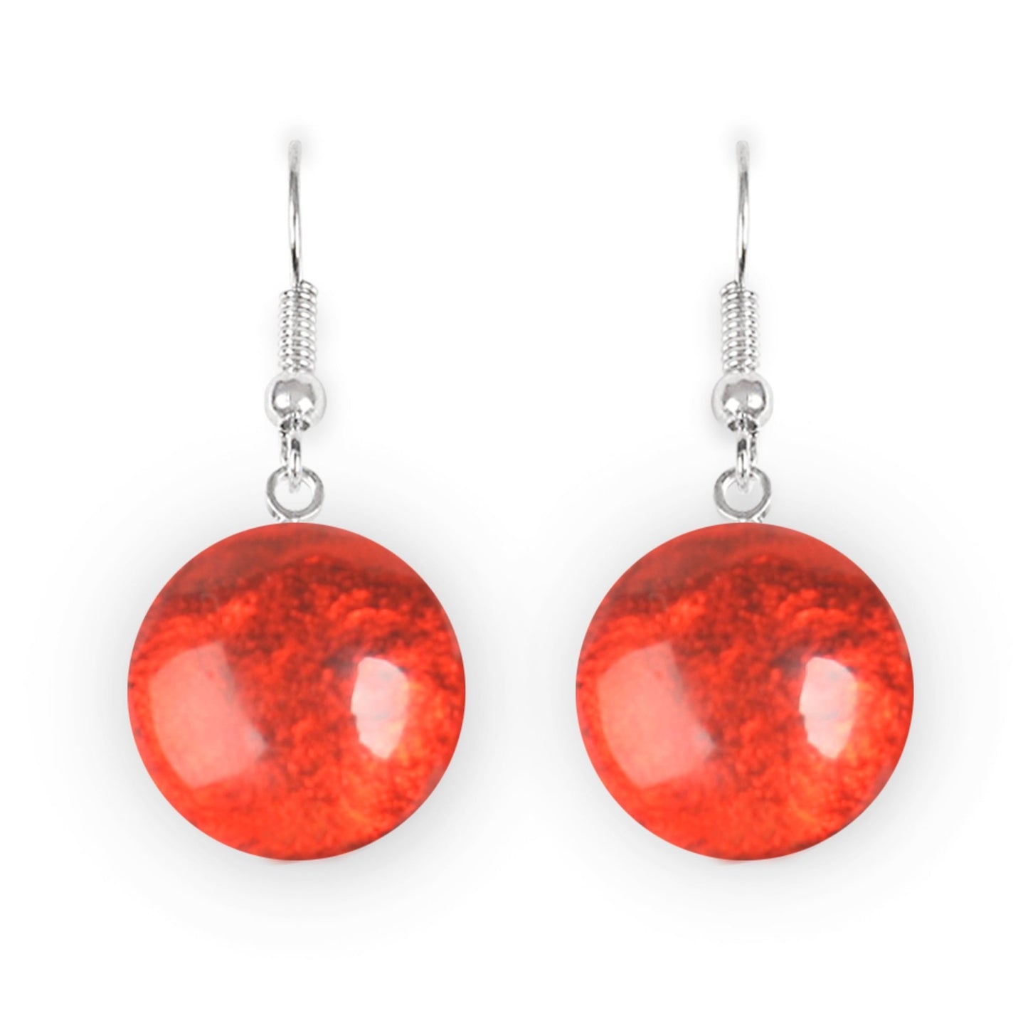 Chilli Cabouchon Shiny Fish Hook Earrings | The Jewellery Stop