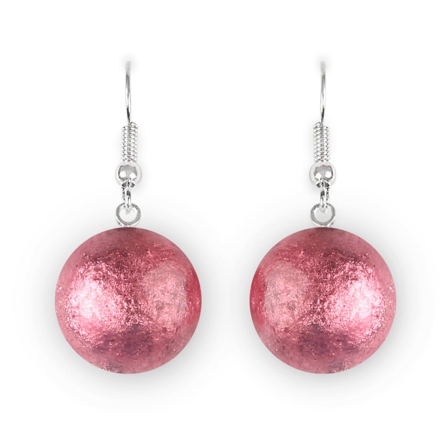 Coral Cabouchon Shiny Fish Hook Earrings | The Jewellery Stop