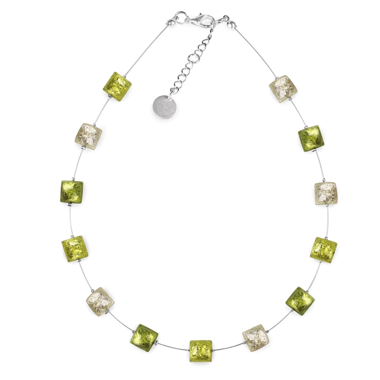 Citrus Cabouchon Squares Shiny Necklace | The Jewellery Stop