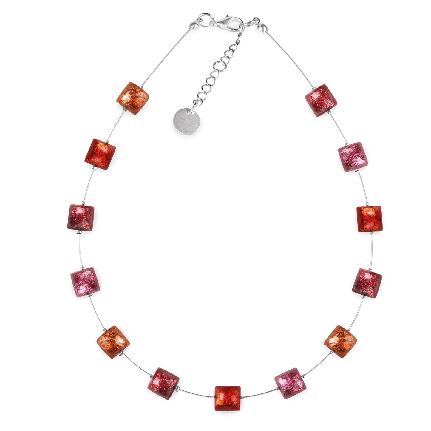 Maple Cabouchon Squares Shiny Necklace | The Jewellery Stop