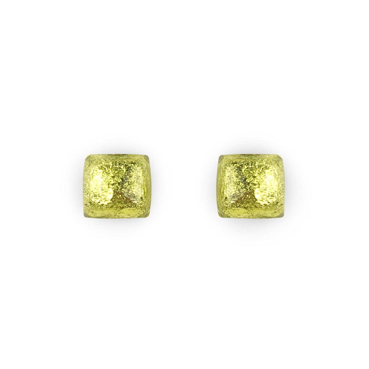 Citrus Cabouchon Squares Shiny Stud Earrings | The Jewellery Stop