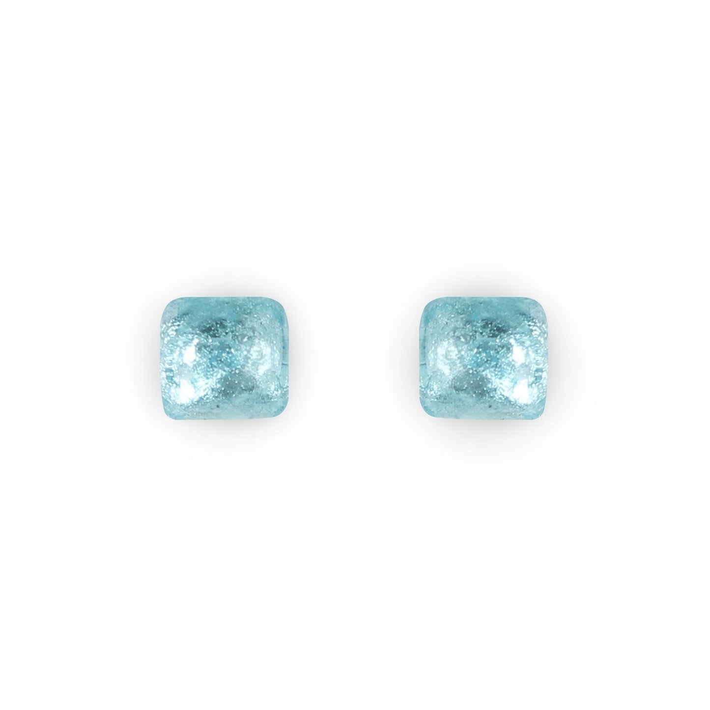 Fjord Cabouchon Squares Shiny Stud Earrings | The Jewellery Stop