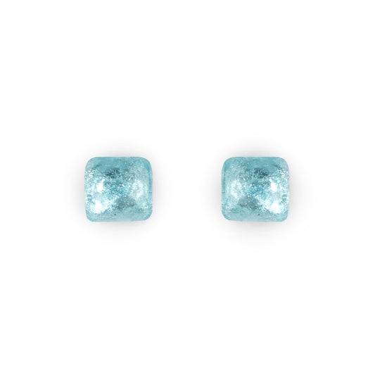 Fjord Cabouchon Squares Shiny Stud Earrings | The Jewellery Stop