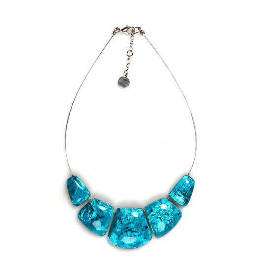 Teal Cleopatra Shiny Necklace