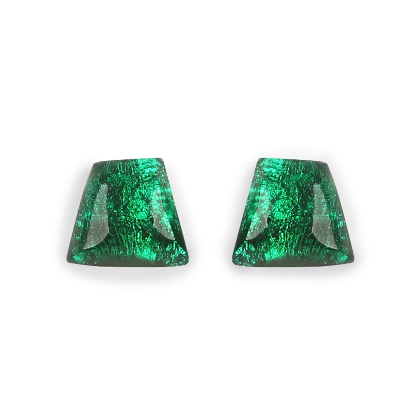 Emerald Cleopatra Shiny Stud Earrings | The Jewellery Stop