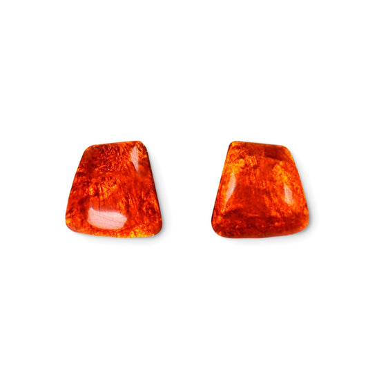 Orange Cleopatra Shiny Stud Earrings | The Jewellery Stop