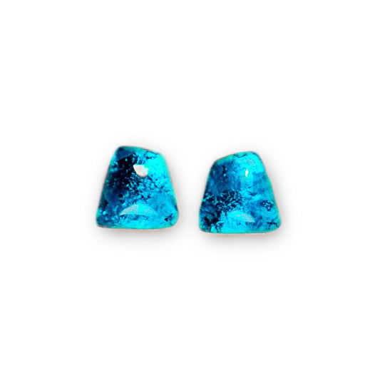 Teal Cleopatra Shiny Stud Earrings | The Jewellery Stop