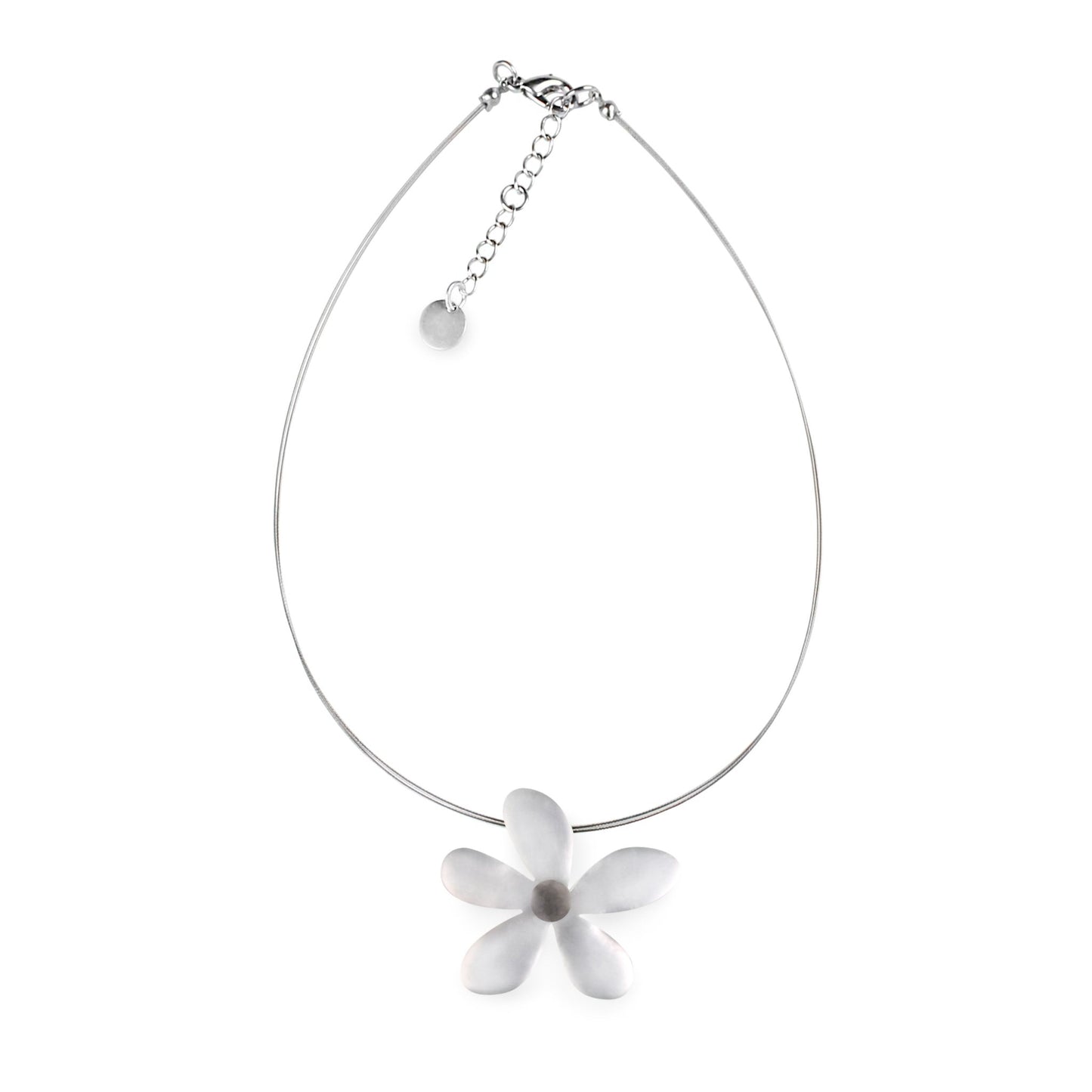 Silver Flower Matte Small Pendant | The Jewellery Stop