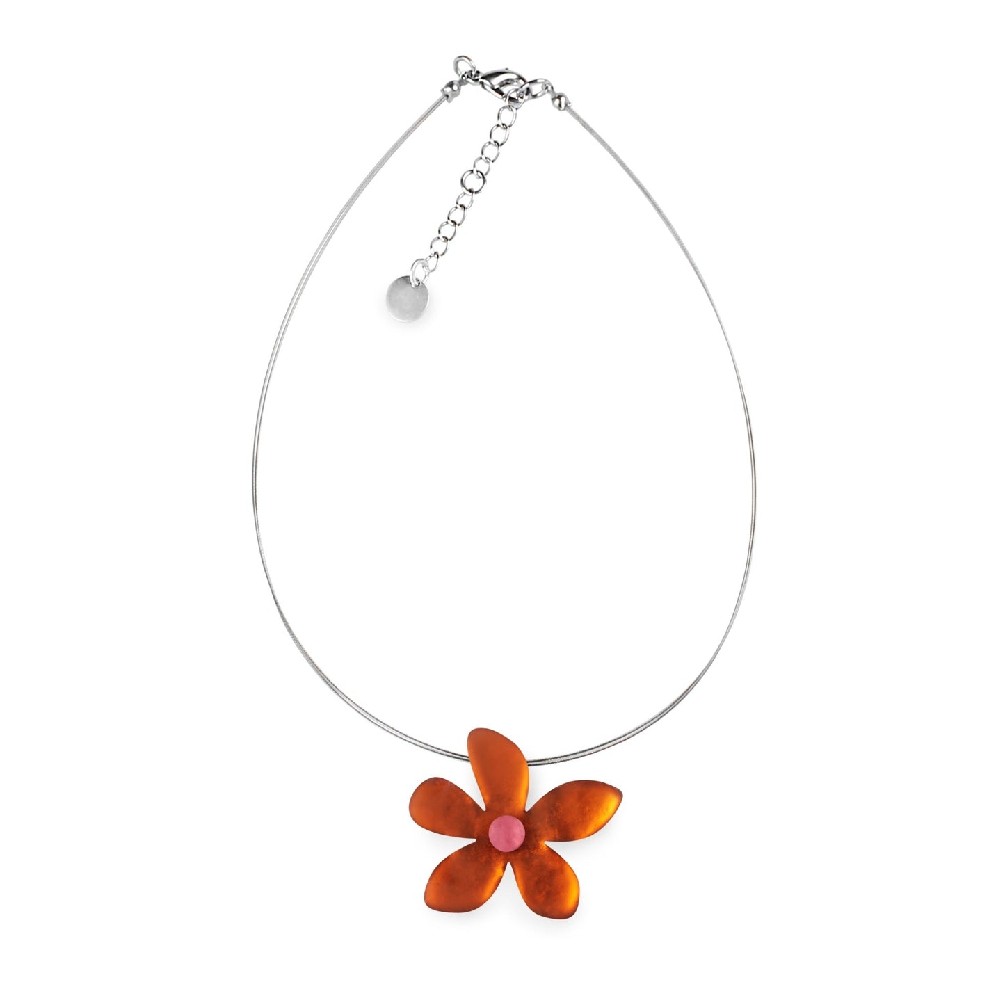 Tangerine Flower Matte Small Pendant | The Jewellery Stop