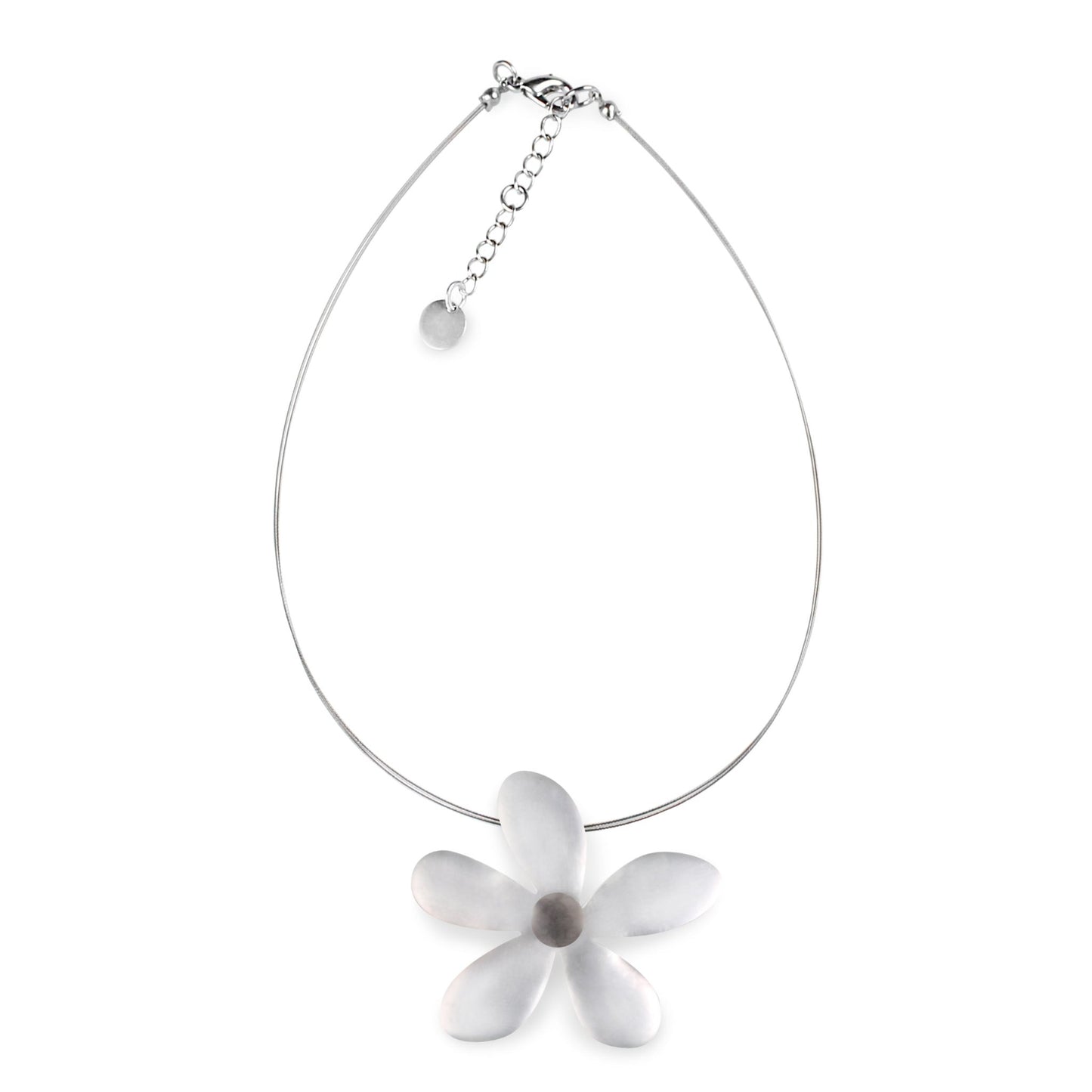 Silver Flower Matte Large Pendant | The Jewellery Stop