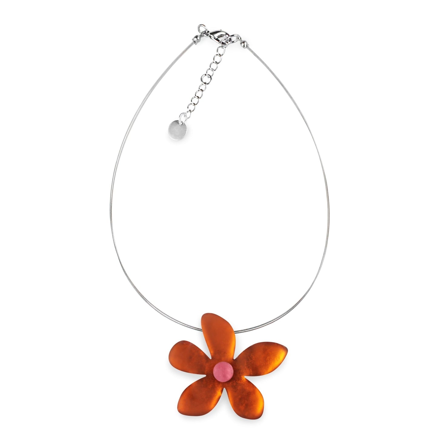 Tangerine Flower Matte Large Pendant | The Jewellery Stop