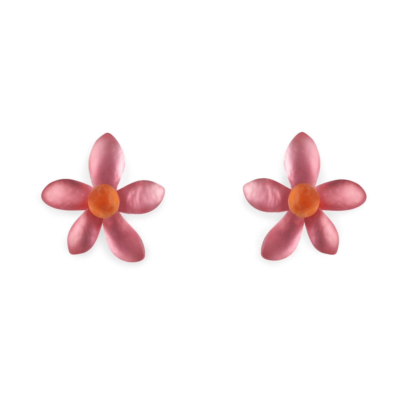 Coral Flower Matte Stud Earrings | The Jewellery Stop