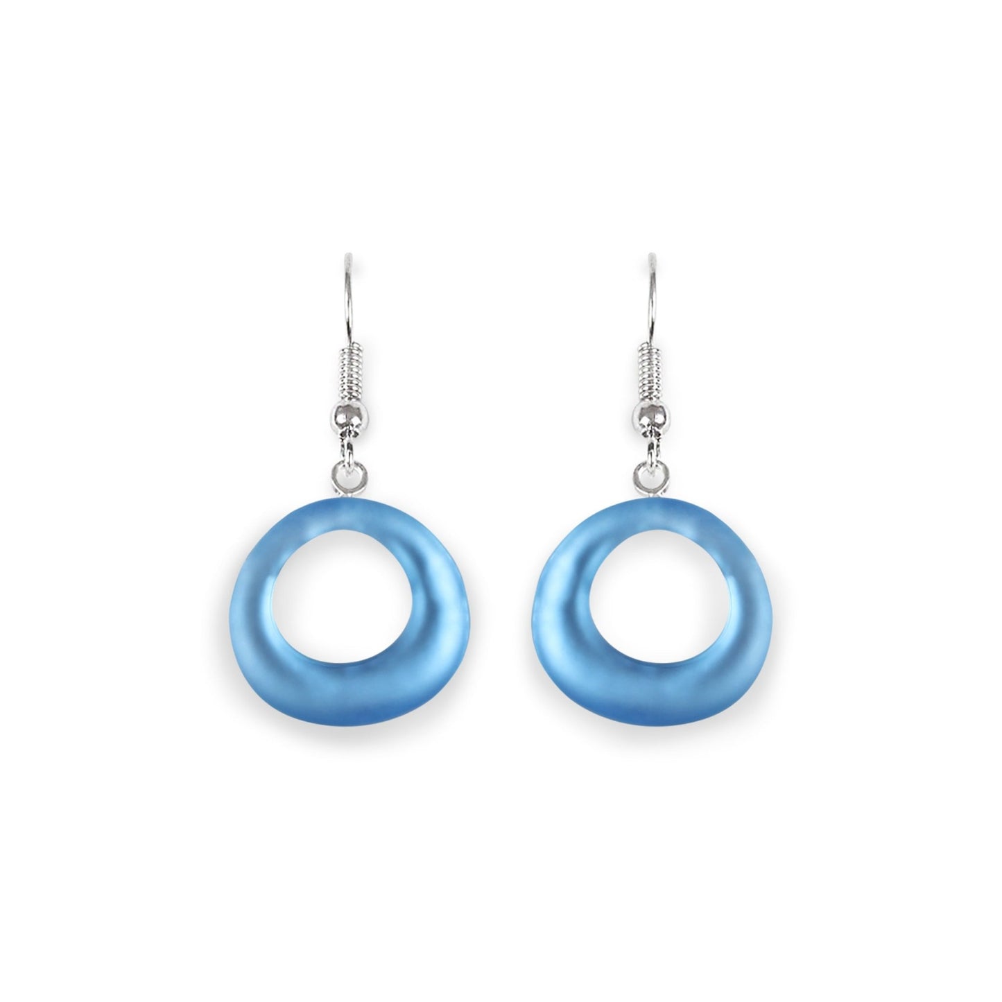 Fjord Hollow Circles Matte Fish Hook Earrings | The Jewellery Stop