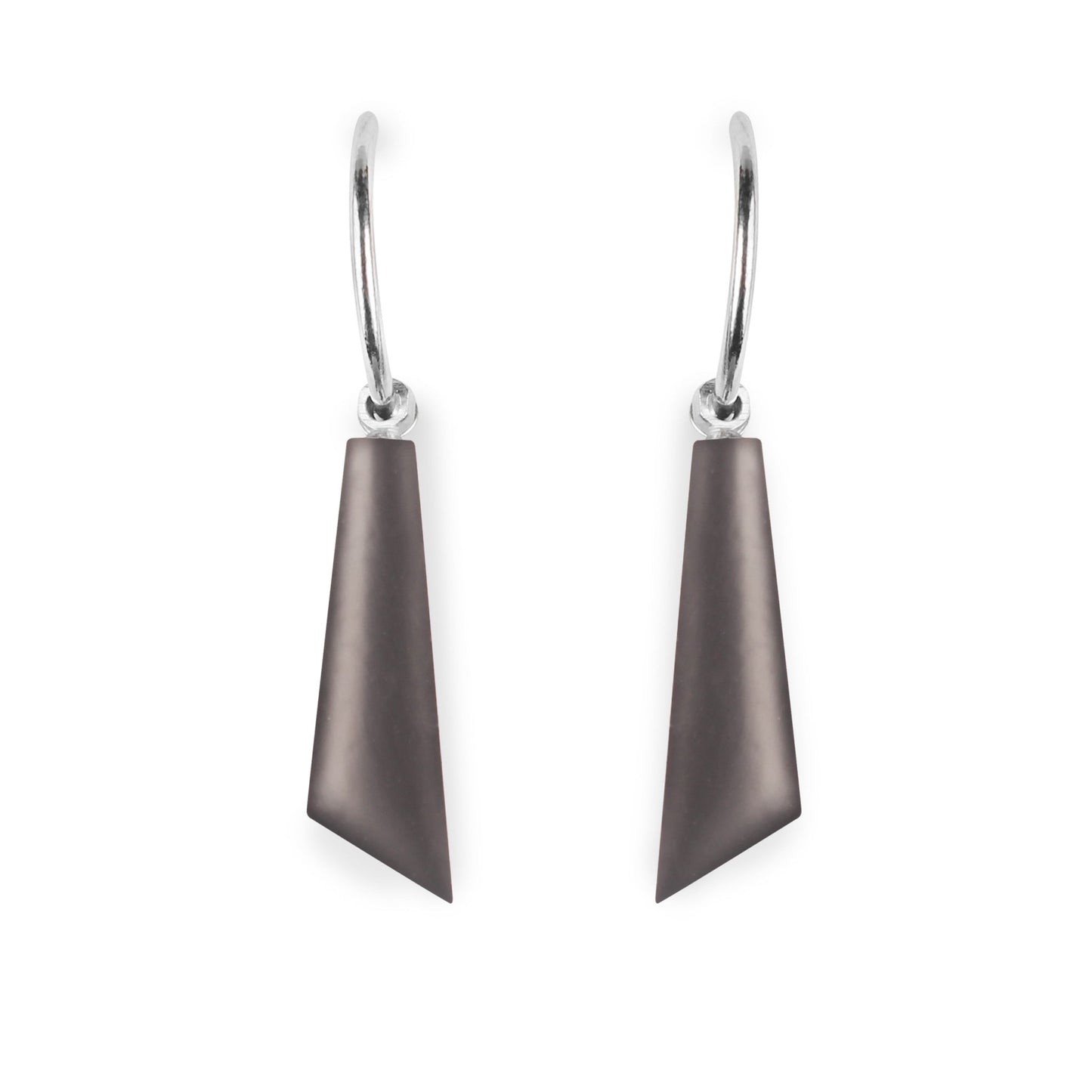 Black Icicle Matte Short Creole Earrings | The Jewellery Stop