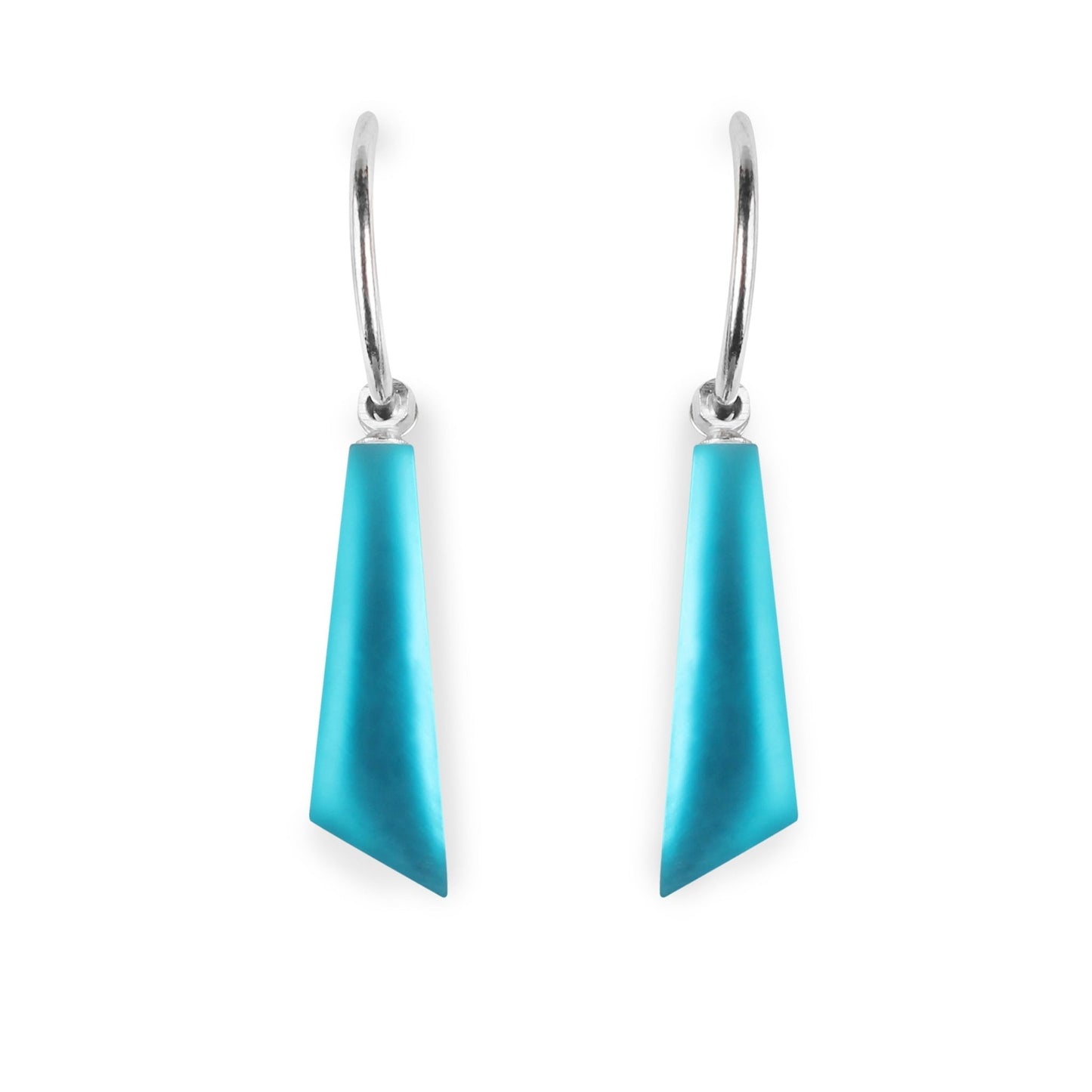 Teal Icicle Matte Short Creole Earrings | The Jewellery Stop