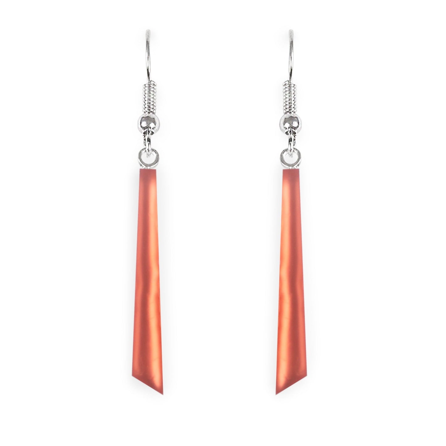 Peach Icicle Matte Long Fish Hook Earrings | The Jewellery Stop