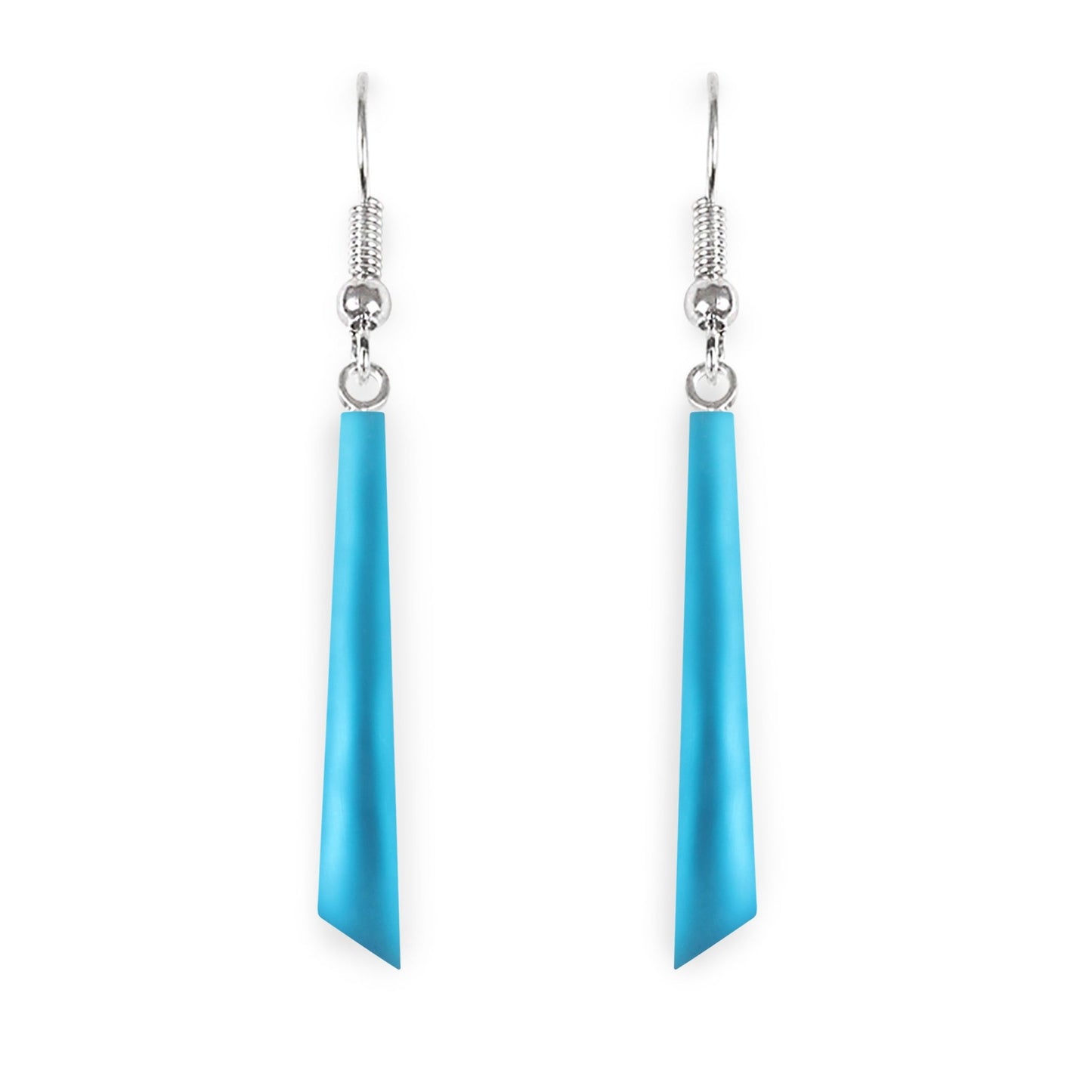 Turquoise Icicle Matte Long Fish Hook Earrings | The Jewellery Stop