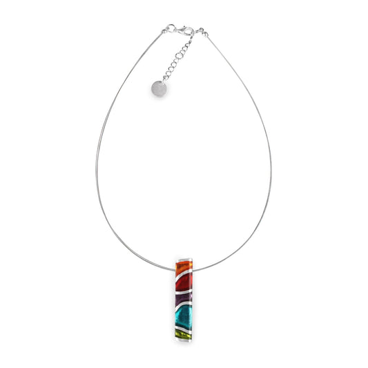 Rainbow Lava Shiny Pendant | The Jewellery Stop