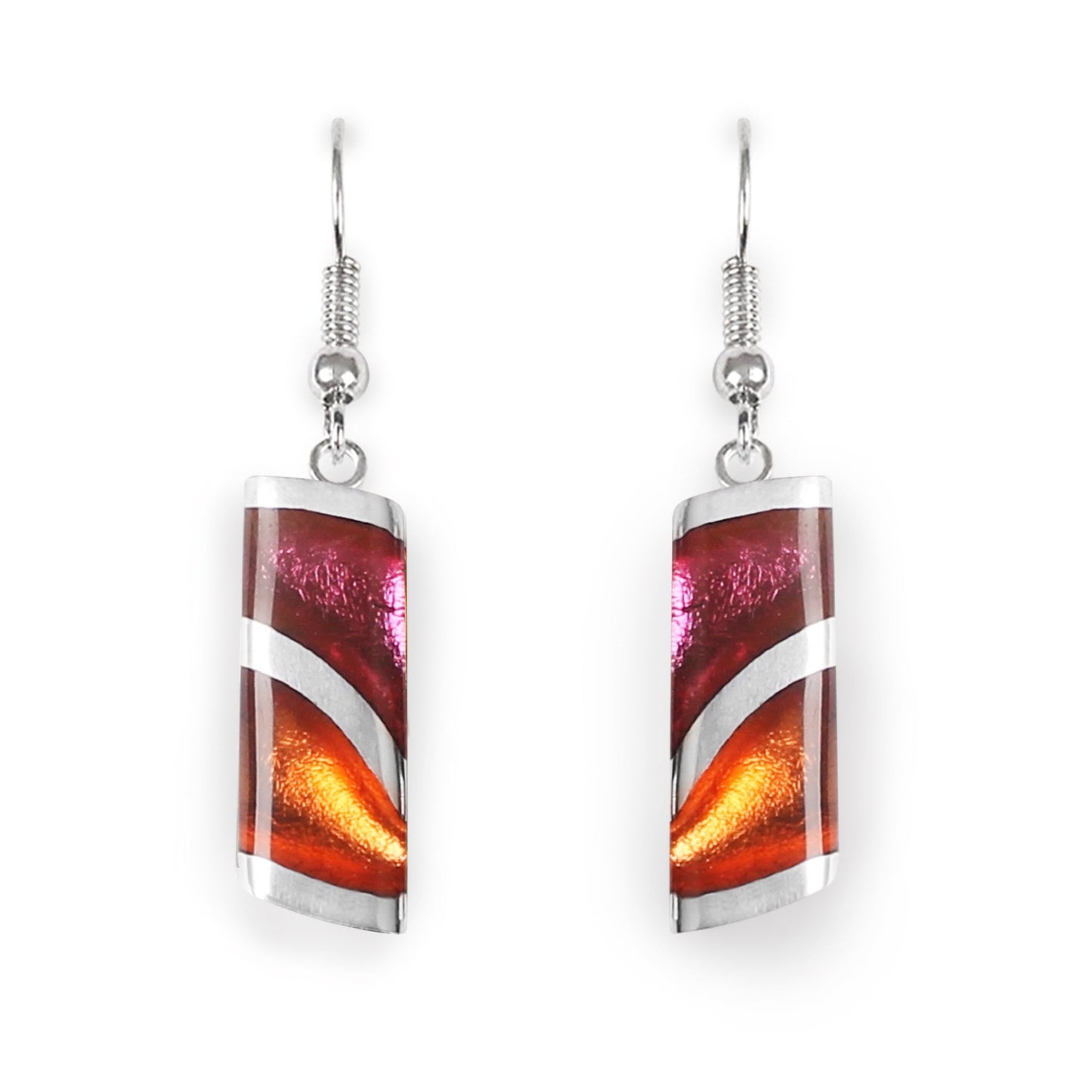 Fiesta Lava Shiny Fish Hook Earrings | The Jewellery Stop