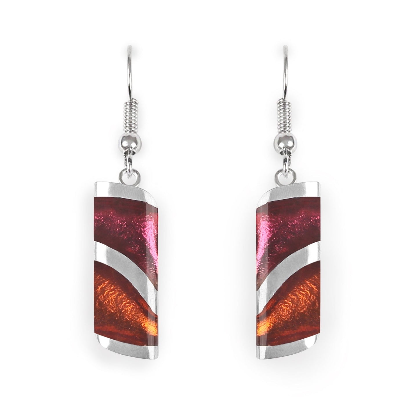 Maple Lava Shiny Fish Hook Earrings | The Jewellery Stop