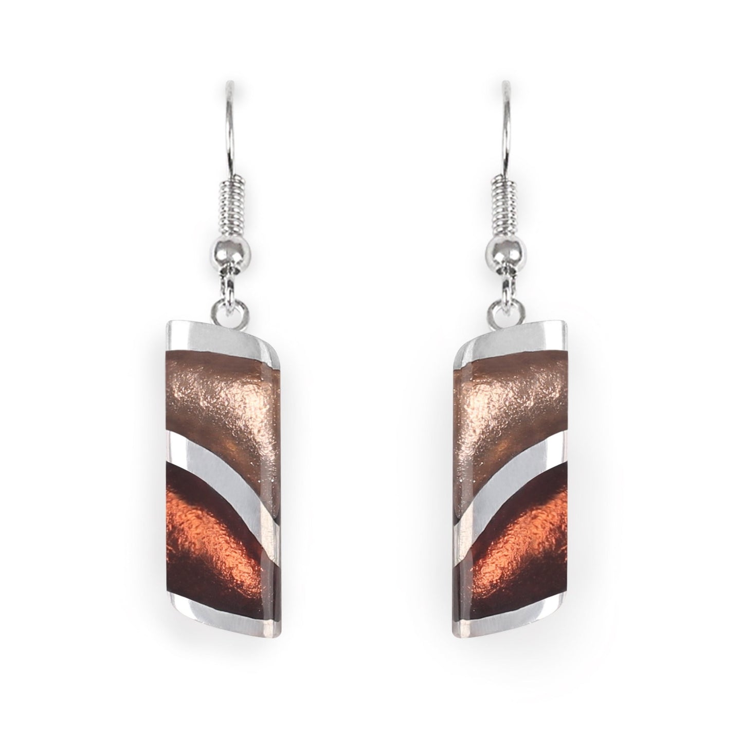 Nougat Lava Shiny Fish Hook Earrings | The Jewellery Stop