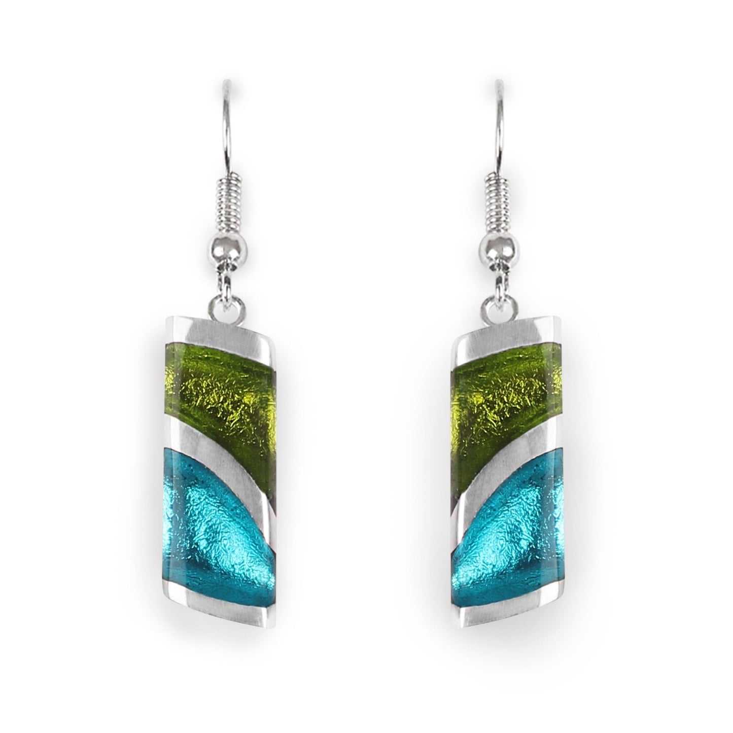 Seaweed Lava Shiny Fish Hook Earrings | The Jewellery Stop