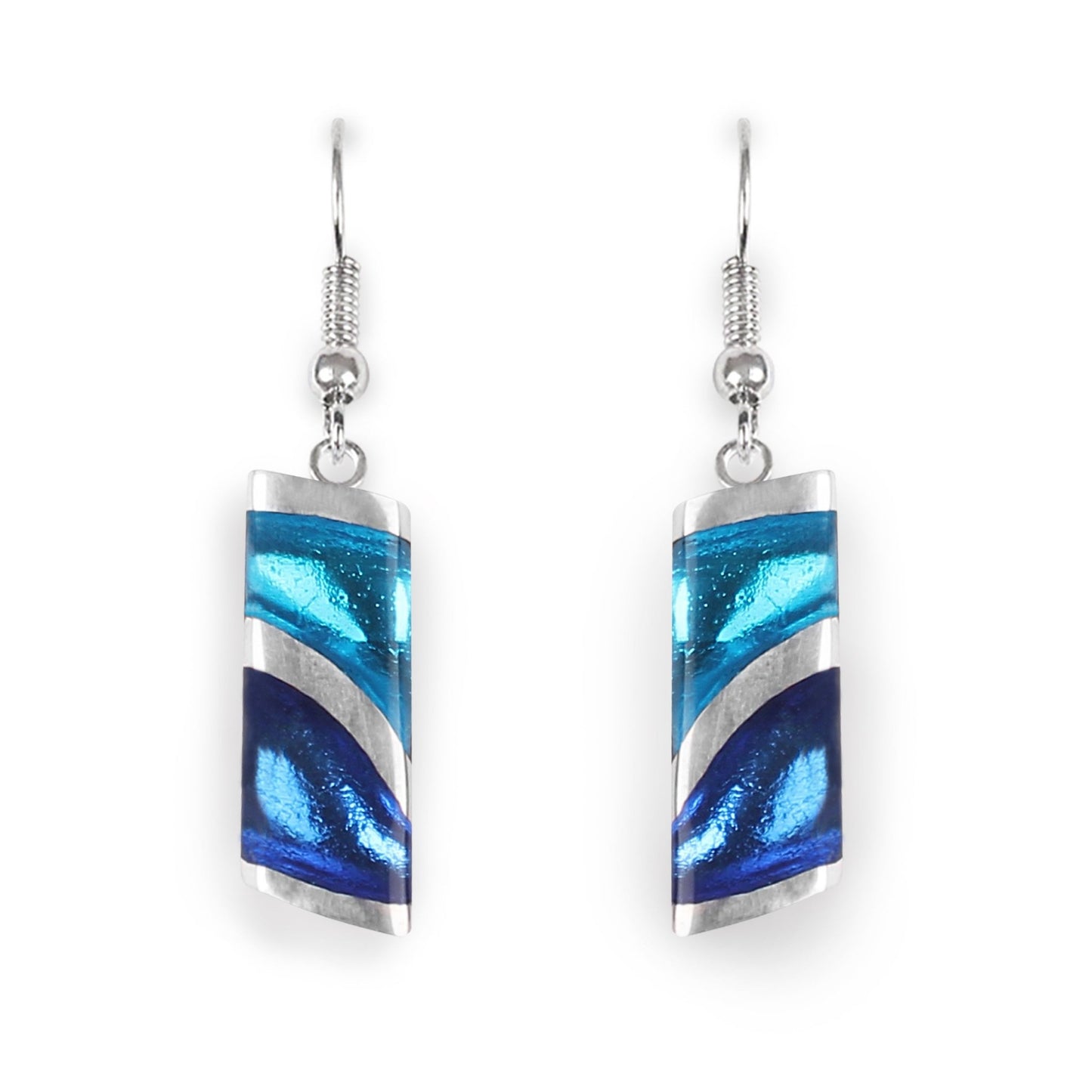 Turquoise Lava Shiny Fish Hook Earrings | The Jewellery Stop