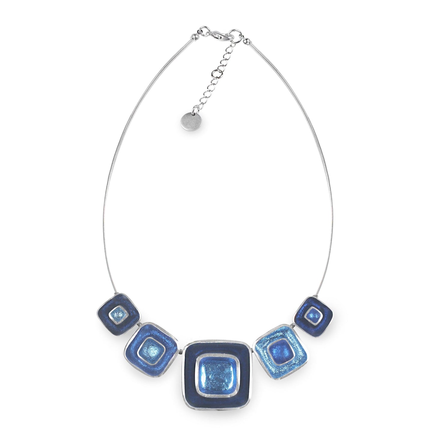 Atlantic Retro Squares Shiny Necklace | The Jewellery Stop
