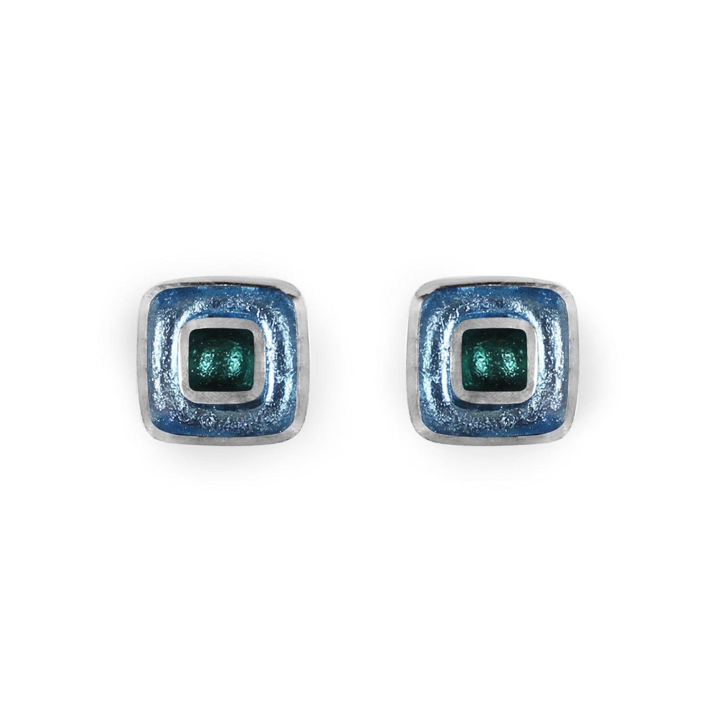 Fjord Retro Squares Shiny Medium Stud Earrings | The Jewellery Stop