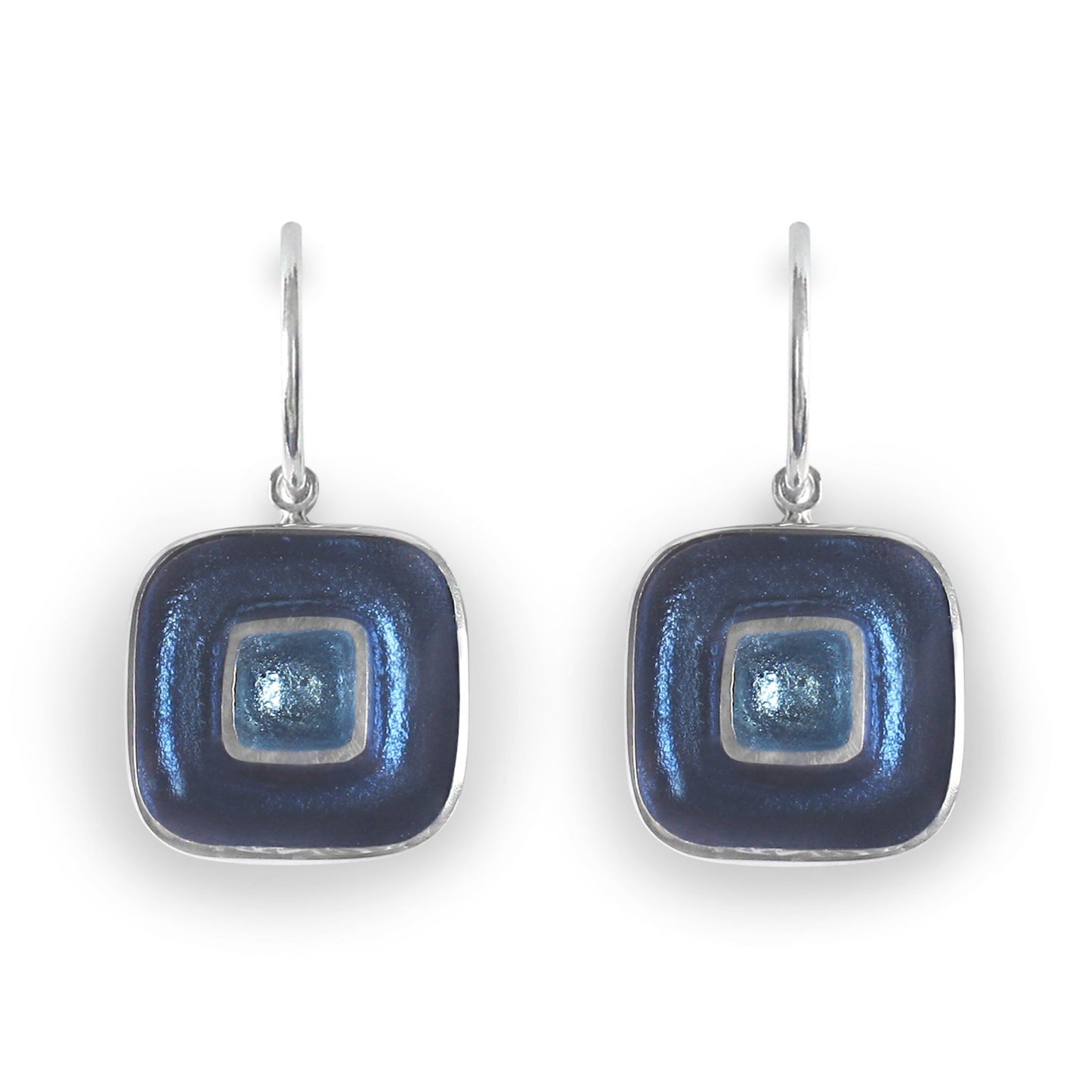 Atlantic Retro Squares Shiny Creole Earrings | The Jewellery Stop