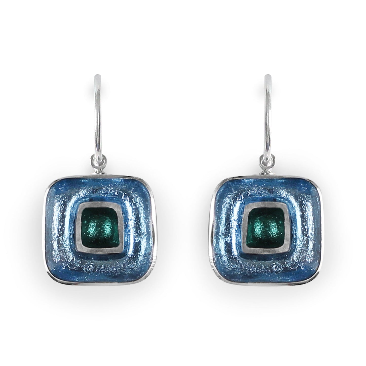 Fjord Retro Squares Shiny Creole Earrings | The Jewellery Stop