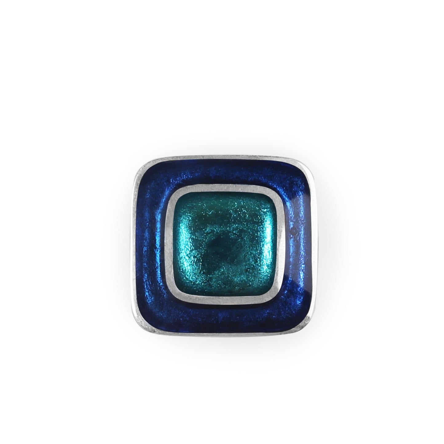 Turquoise Retro Squares Shiny Brooch | The Jewellery Stop