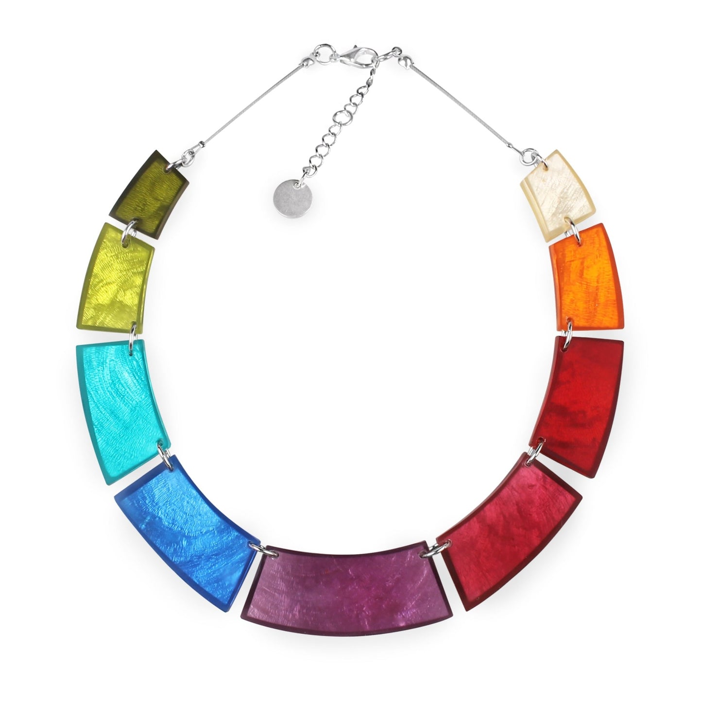 Rainbow Shell Collar Matte Necklace | The Jewellery Stop