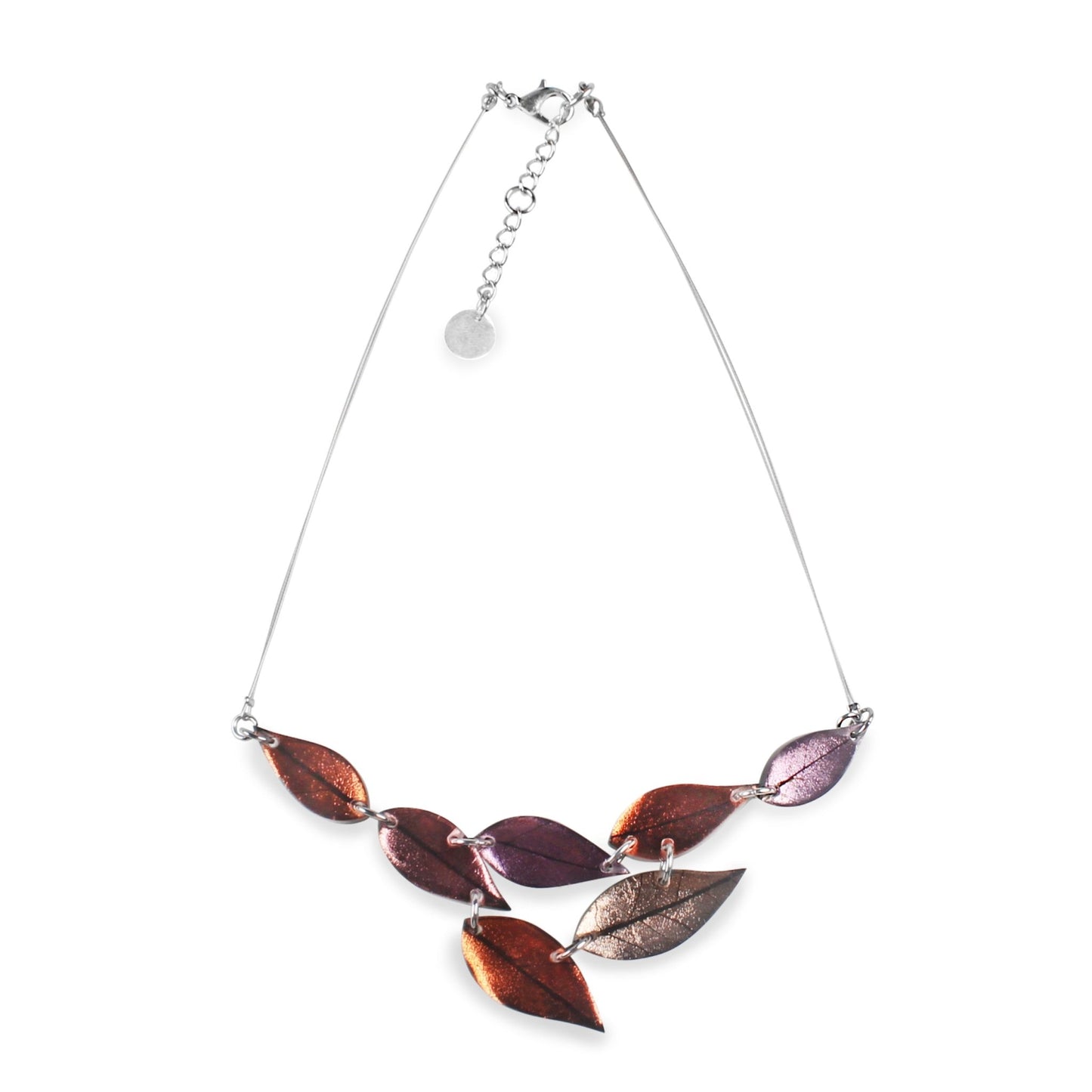 Apricot Skeletal Leaf Shiny Necklace | The Jewellery Stop