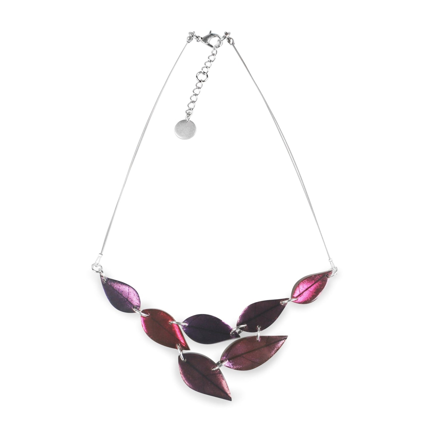 Blackberry Skeletal Leaf Shiny Necklace | The Jewellery Stop